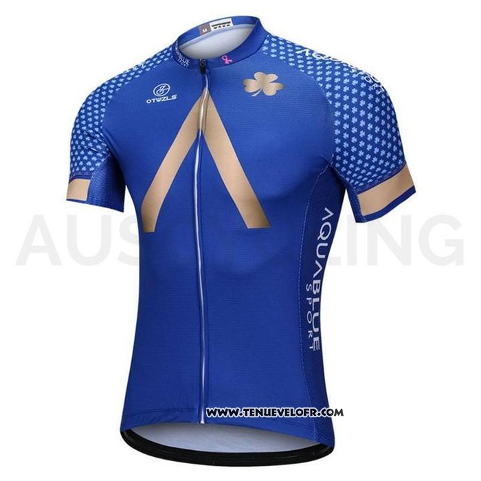 2018 Maillot Ciclismo Aqua Bleue Sport Bleu Manches Courtes et Cuissard